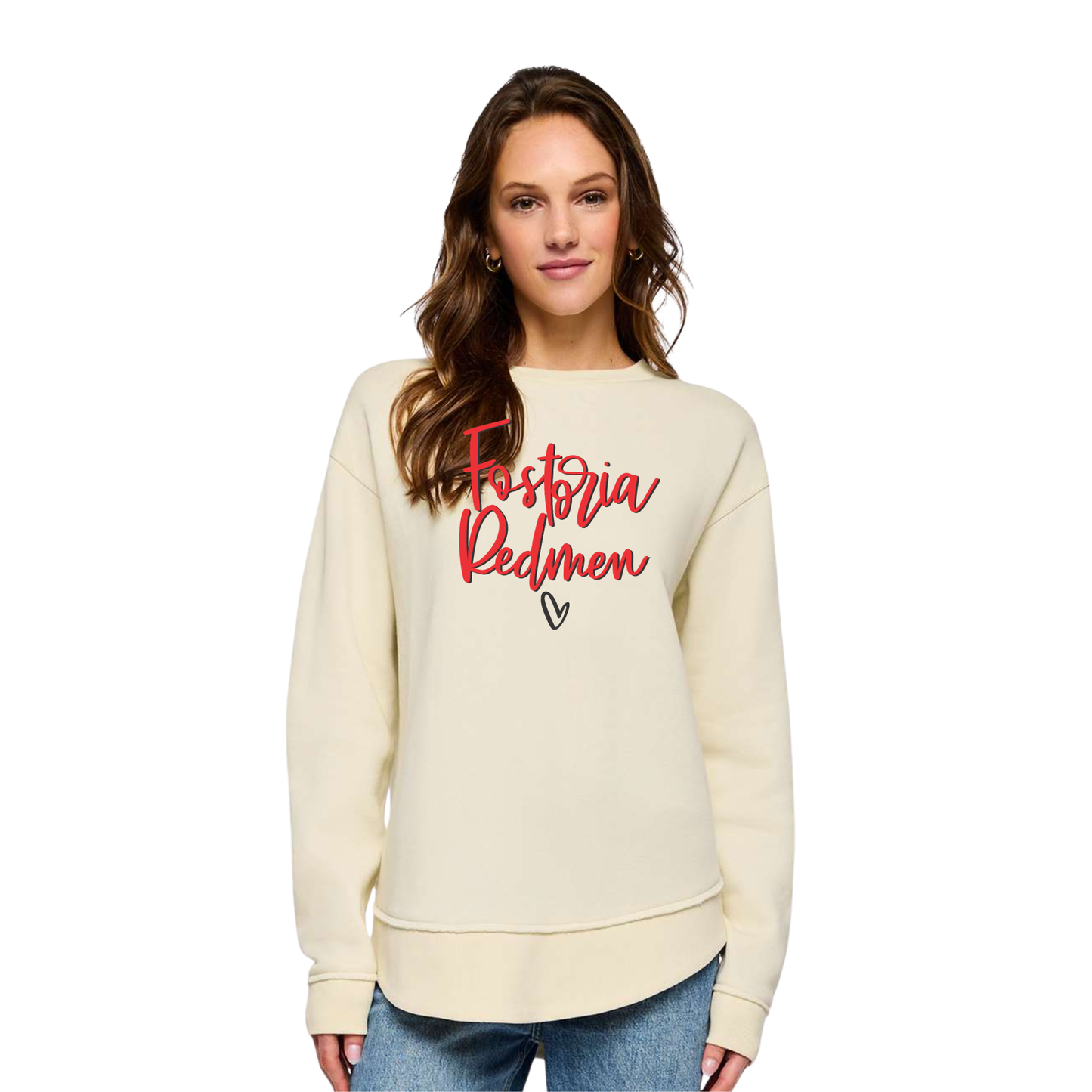 Fostoria (FOS-03) Design on Women's Weekend Fleece Crewneck Sweatshirt (LAT3525)