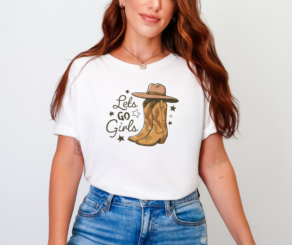 Lets Go Girls Shirt, Cowgirl Shirt, Western Shirt, Cowboy Shirt (1717)