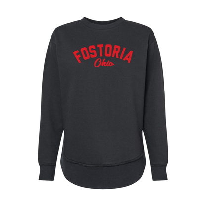 Fostoria (FOS-04) Design on Women's Weekend Fleece Crewneck Sweatshirt (LAT3525)