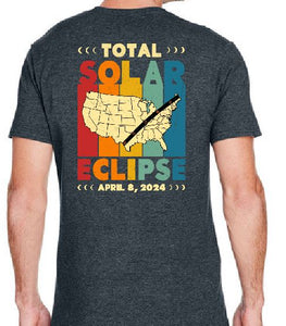 Path of Totality Solar Eclipse Ringspun Tee April 8th 2024