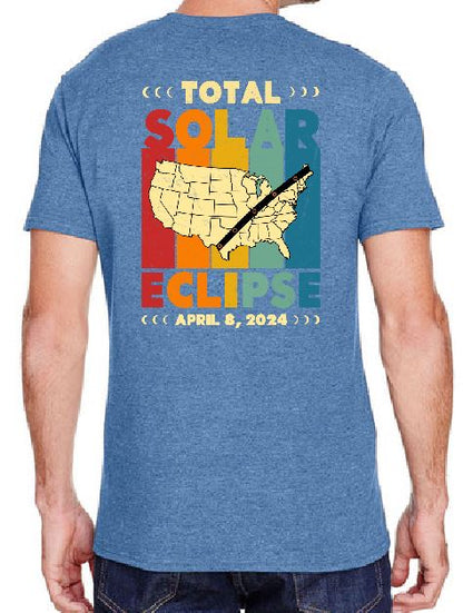Path of Totality Solar Eclipse Ringspun Tee April 8th 2024