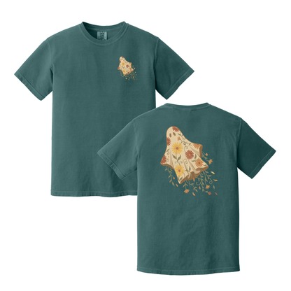 Floral Ghost Shirt, Fall Shirt, Halloween Shirt, Summerween Shirt, Summer Shirt, Women's Shirt