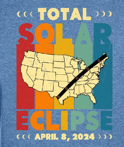 Path of Totality Solar Eclipse Ringspun Tee April 8th 2024