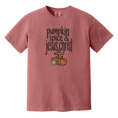 Pumpkin Spice & Jesus Christ Comfort Colors Shirt, Fall, Christian, Jesus, Pumpkin, Autumn
