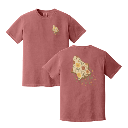 Floral Ghost Shirt, Fall Shirt, Halloween Shirt, Summerween Shirt, Summer Shirt, Women's Shirt