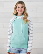 Ladies Stripe Double Hood Pullover