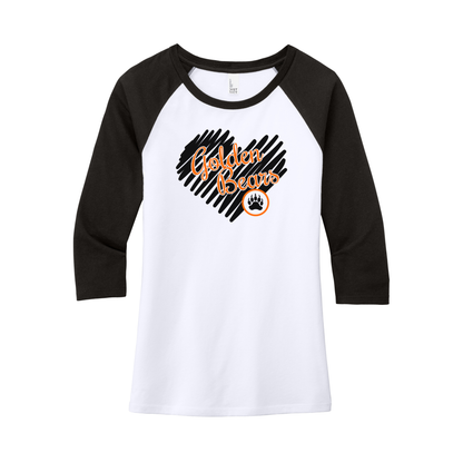 Gibsonburg (GBAS-07) Design on District Women’s Perfect Tri 3/4-Sleeve Raglan (DM136L)