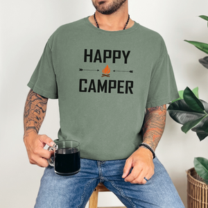 Happy Camper Shirt, Camping Shirt, Outdoors Shirt, Campfire Shirt (1717)