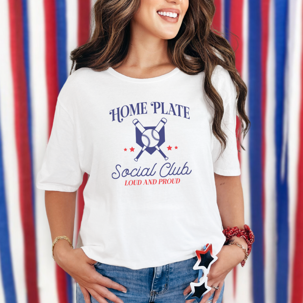 Home Plate Social Club Shirt, Baseball Shirt, Softball Shirt, Game Day Shirt, Sports Shirt