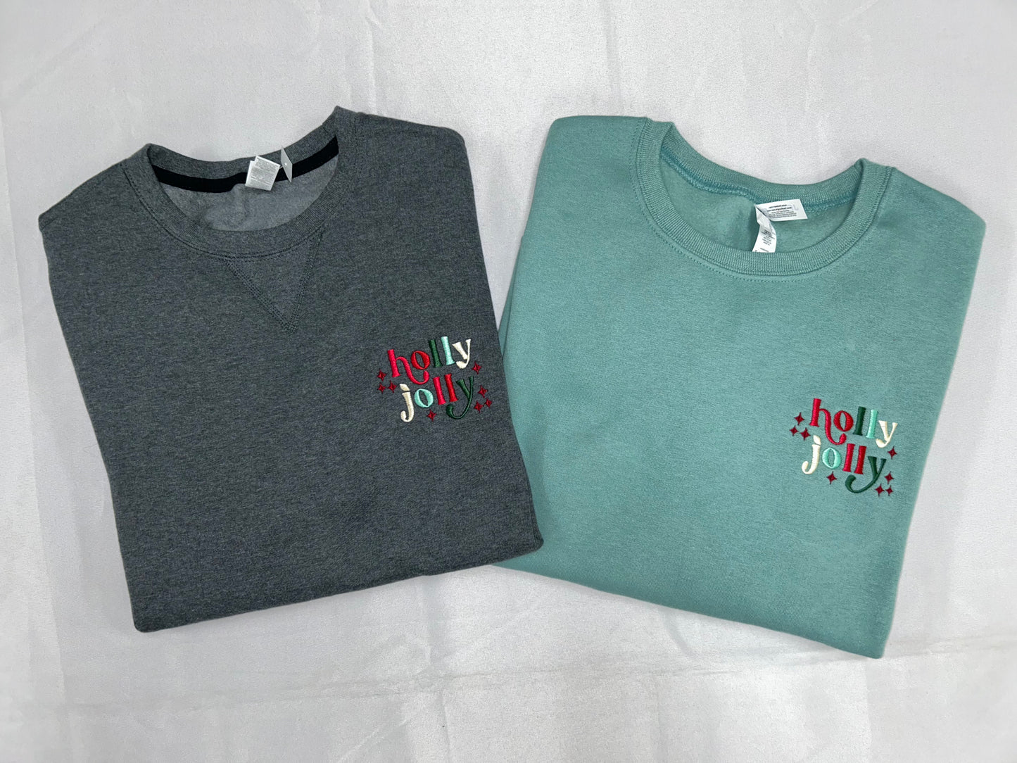 Festive Embroidered Crewneck (ready to ship)