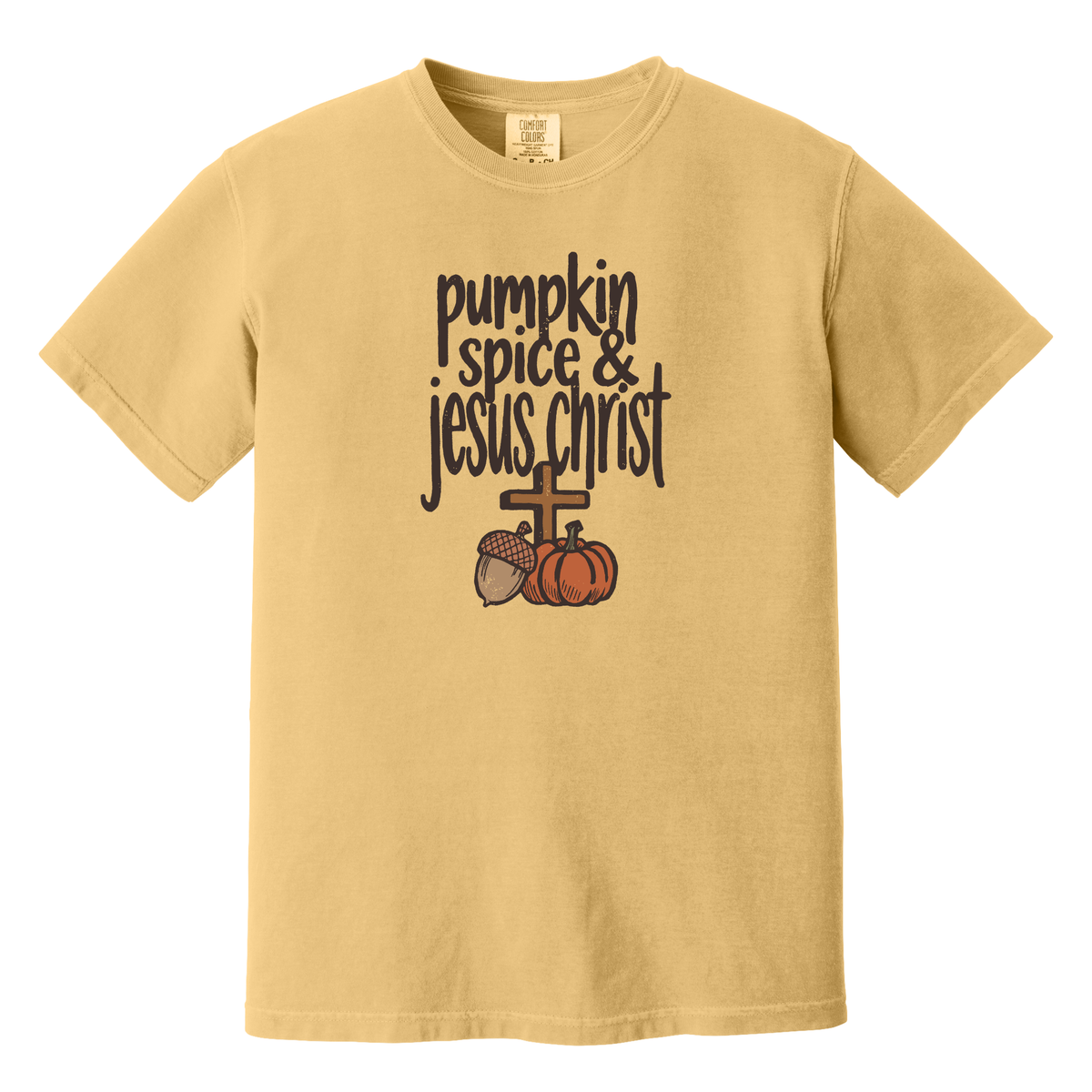Pumpkin Spice & Jesus Christ Comfort Colors Shirt, Fall, Christian, Jesus, Pumpkin, Autumn