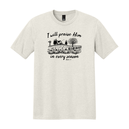 I Will Praise Him in Every Season, Christian Shirt, Faith Shirt, Fall Shirt, Autumn Shirt, Pumpkin Shirt (DM130)