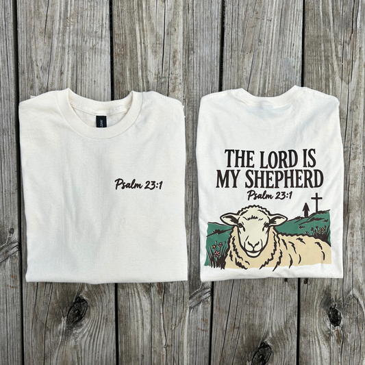 Psalm 23:1 The Lord is My Shepherd Short Sleeve T-Shirt, Psalm 23, Christian, Jesus, Scripture (5000)