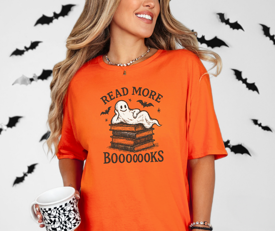 Read More Boooooks Shirt, Halloween Shirt, Ghost Shirt, Book Shirt, Book Lover Gift (29M)