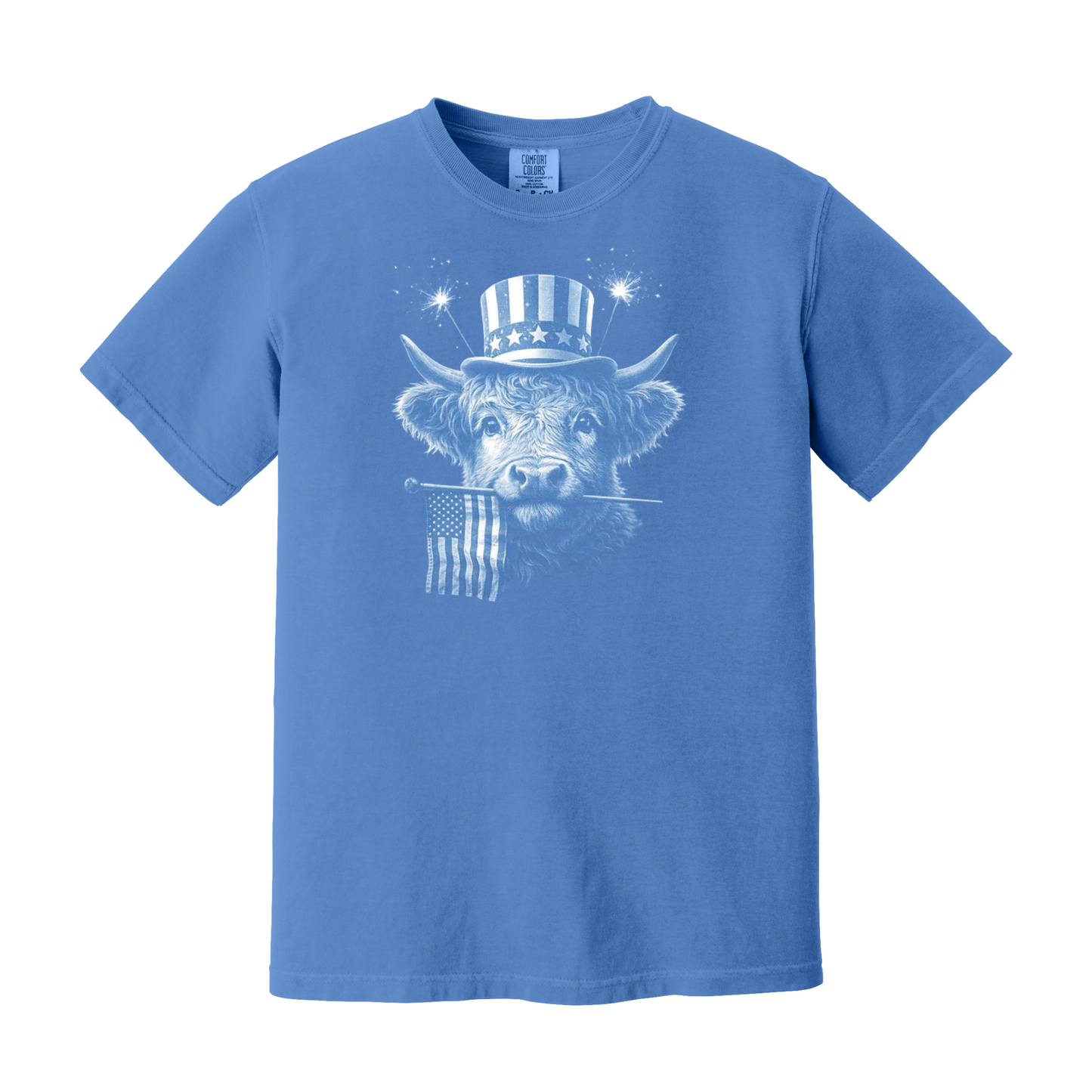 Highland Cow Shirt, American Cow Shirt, 4th of July Shirt, Patriotic Shirt, USA Shirt