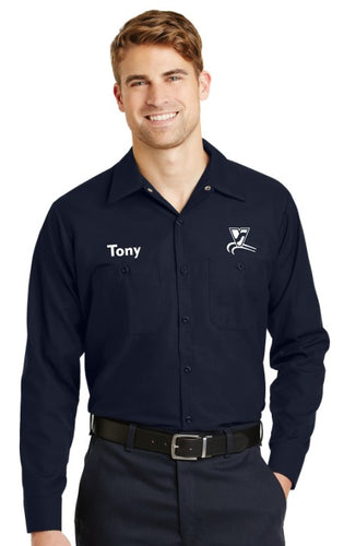 Vanguard Tech Center SP14 - Navy Blue Long Sleeve Industrial Work Shirt