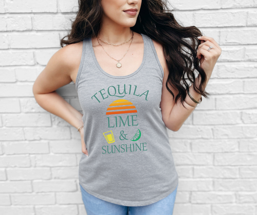 Tequila Lime & Sunshine Tank Top, Summer Tank Top (NL1533)