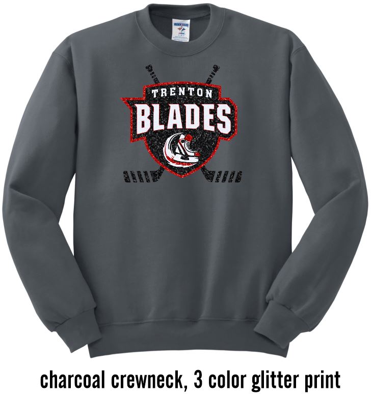 Trenton Blades Crewneck or Hooded Sweatshirt in Glitter