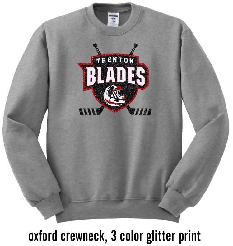 Trenton Blades Crewneck or Hooded Sweatshirt in Glitter