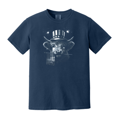 Highland Cow Shirt, American Cow Shirt, 4th of July Shirt, Patriotic Shirt, USA Shirt