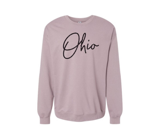 Ohio Sweatshirt, Glitter Sweatshirt, State Sweatshirt