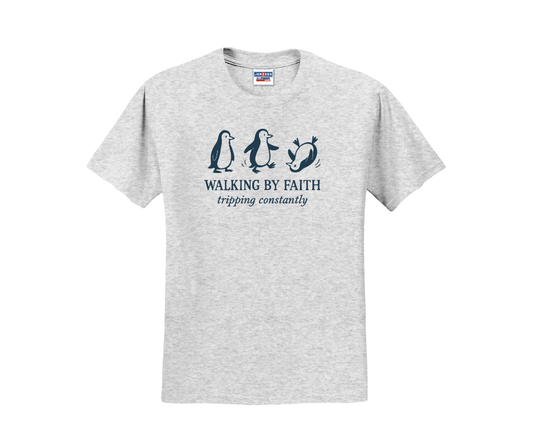 Walking by Faith Tripping Constantly Shirt, Faith Shirt, Christian Shirt (29M)