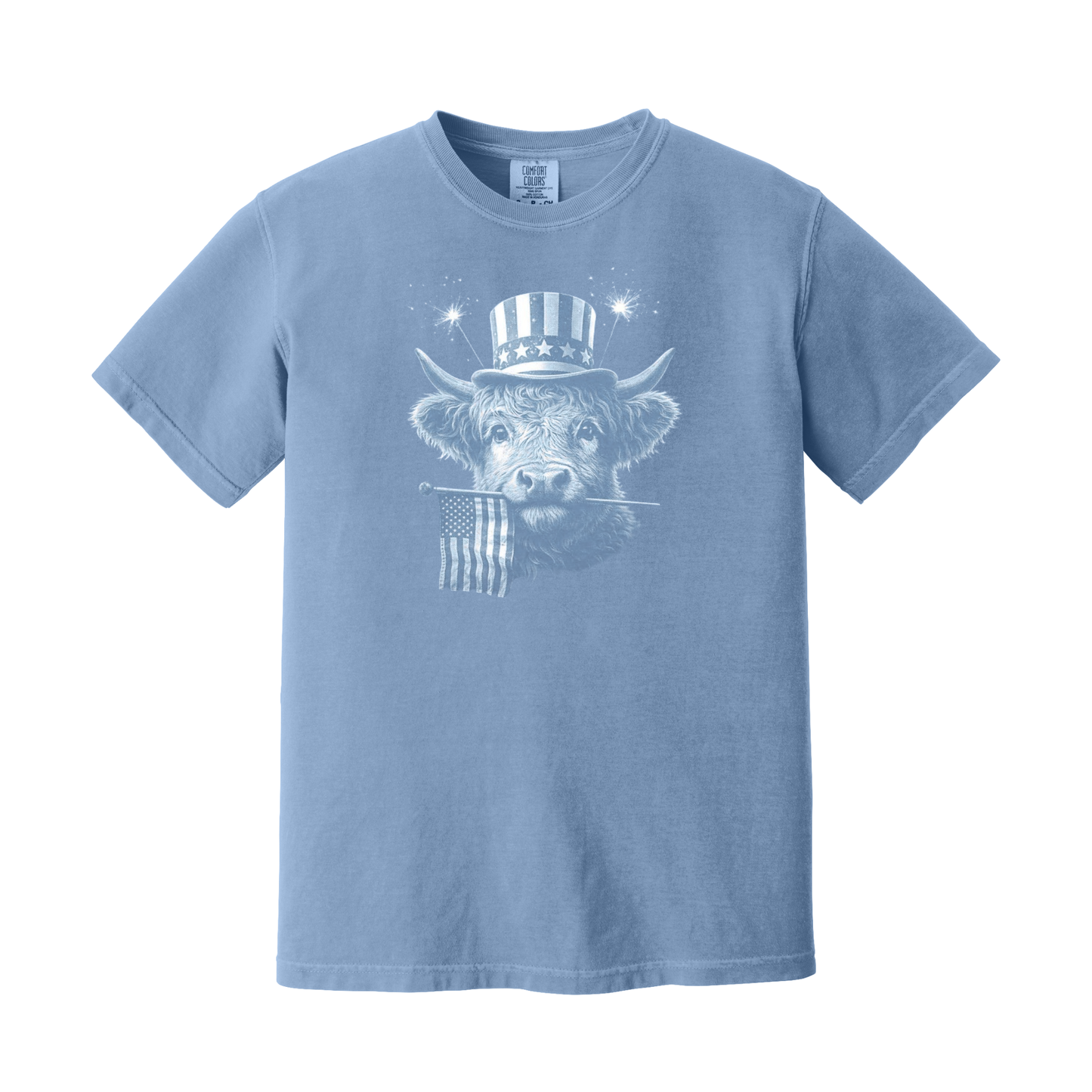Highland Cow Shirt, American Cow Shirt, 4th of July Shirt, Patriotic Shirt, USA Shirt