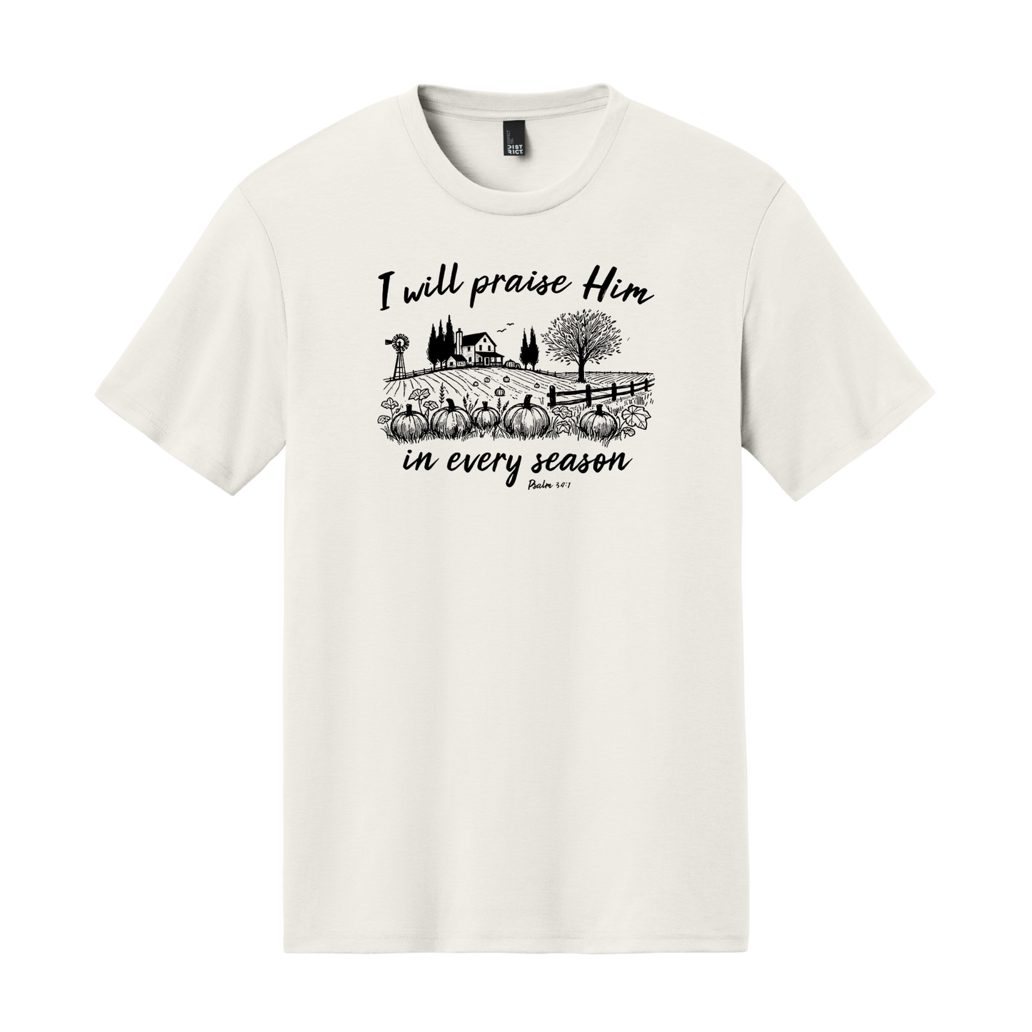 I Will Praise Him in Every Season, Christian Shirt, Faith Shirt, Fall Shirt, Autumn Shirt, Pumpkin Shirt (DM130)
