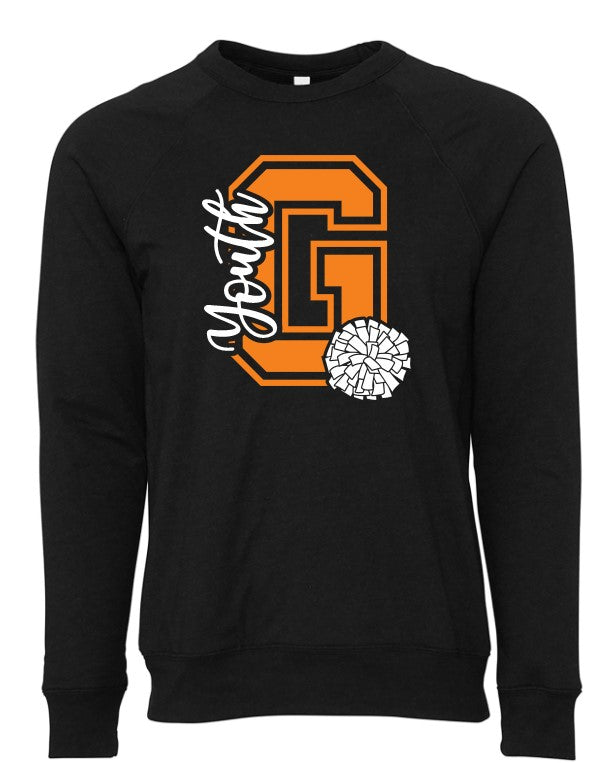 Gibsonburg Youth Cheer Unisex Drop Shoulder Fleece Crewneck Sweatshirt (3945)
