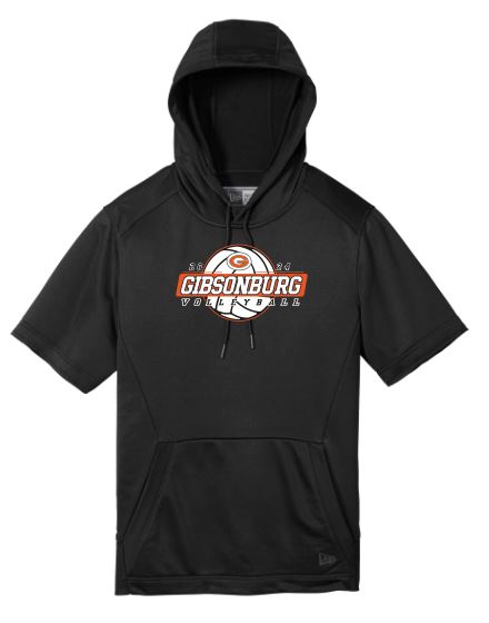 2024 Gibsonburg Volleyball New Era ® Performance Terry Short Sleeve Hoodie (NEA533/LNEA533) DESIGN 1 ucm