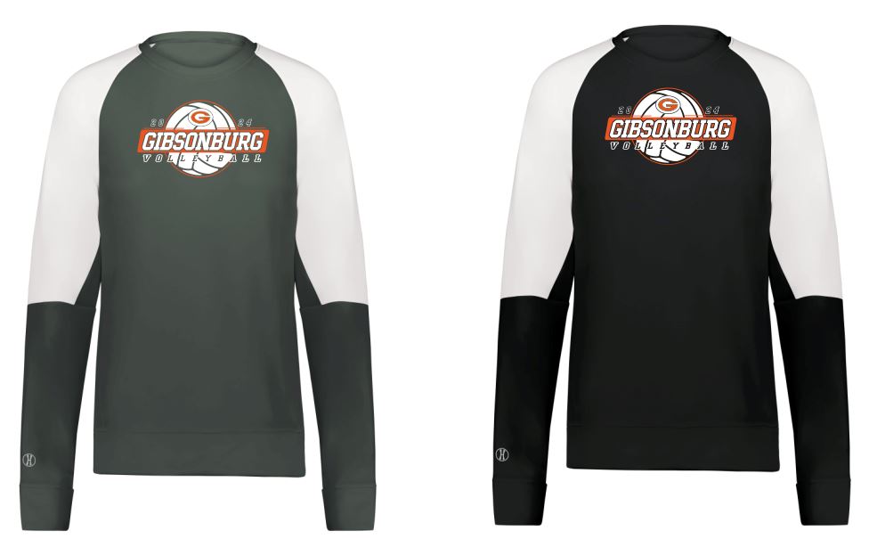2024 Gibsonburg Volleyball LADIES Momentum Team Fleece Crewneck Sweatshirt (223725) DESIGN 1 ucm