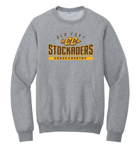 Old Fort Cross Country Fanwear 2024 Port & Company® Core Fleece Crewneck Pocket Sweatshirt (PC78PKT)