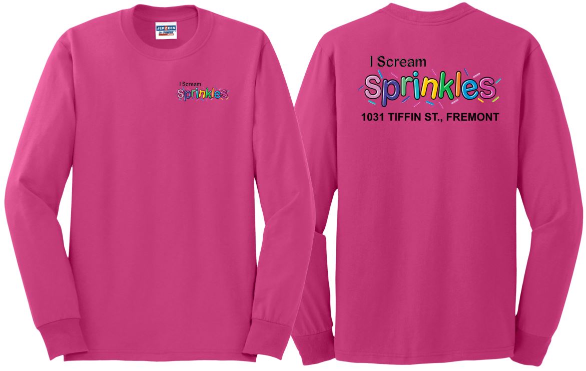 I Scream Sprinkles Long Sleeve T-Shirt- Adult Only