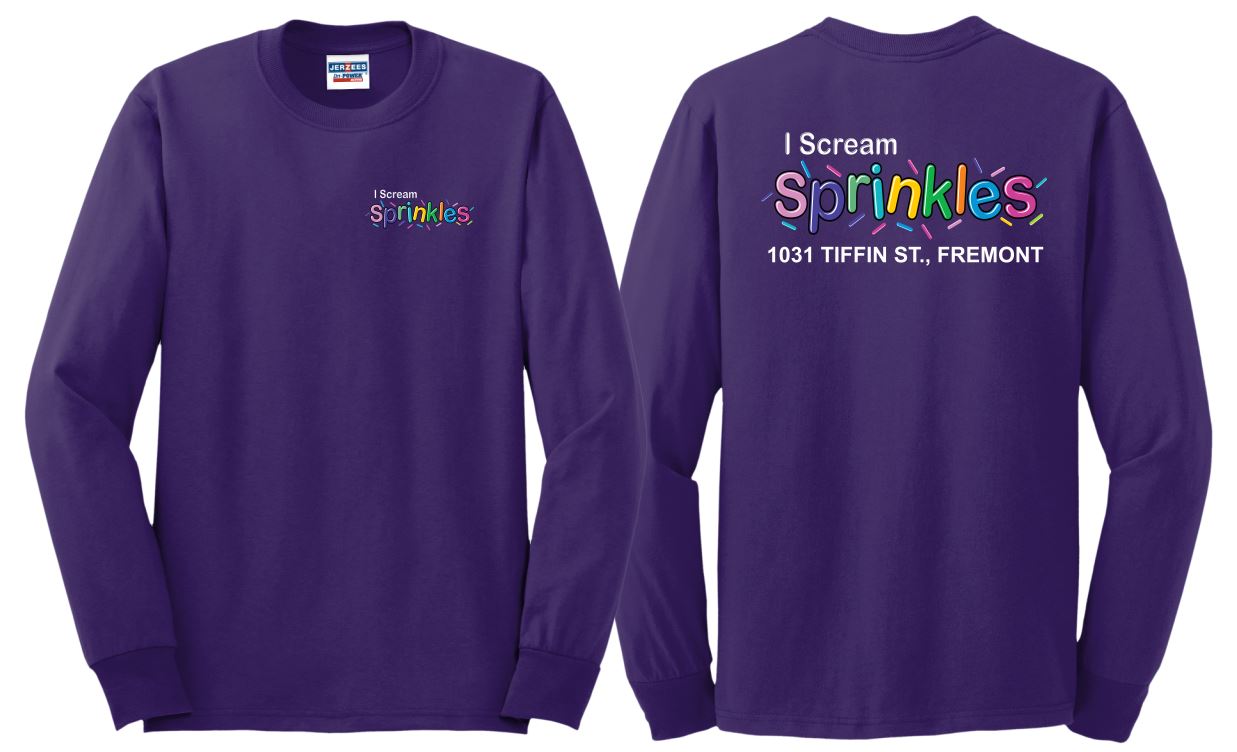 I Scream Sprinkles Long Sleeve T-Shirt- Adult Only