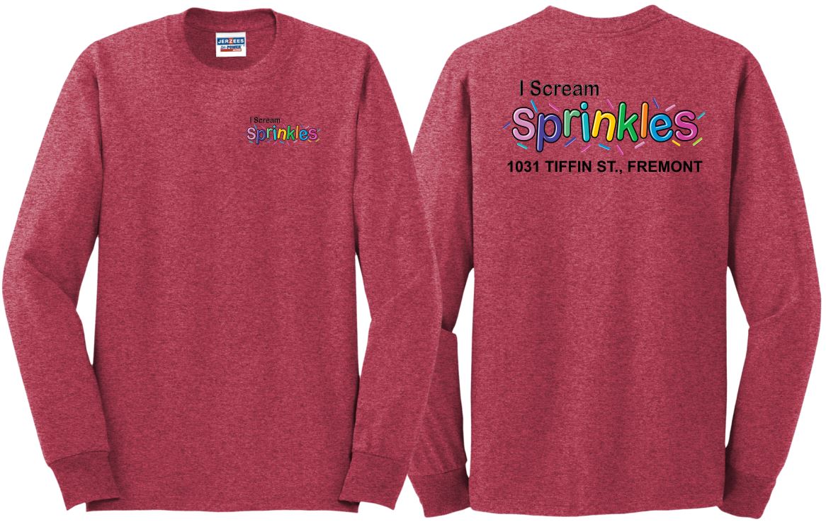 I Scream Sprinkles Long Sleeve T-Shirt- Adult Only