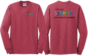 I Scream Sprinkles Long Sleeve T-Shirt- Adult Only