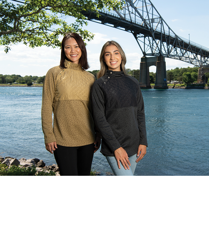 WOMEN'S PRINTED NEWBURY ASYMMETRICAL SNAP SWEATSHIRT
