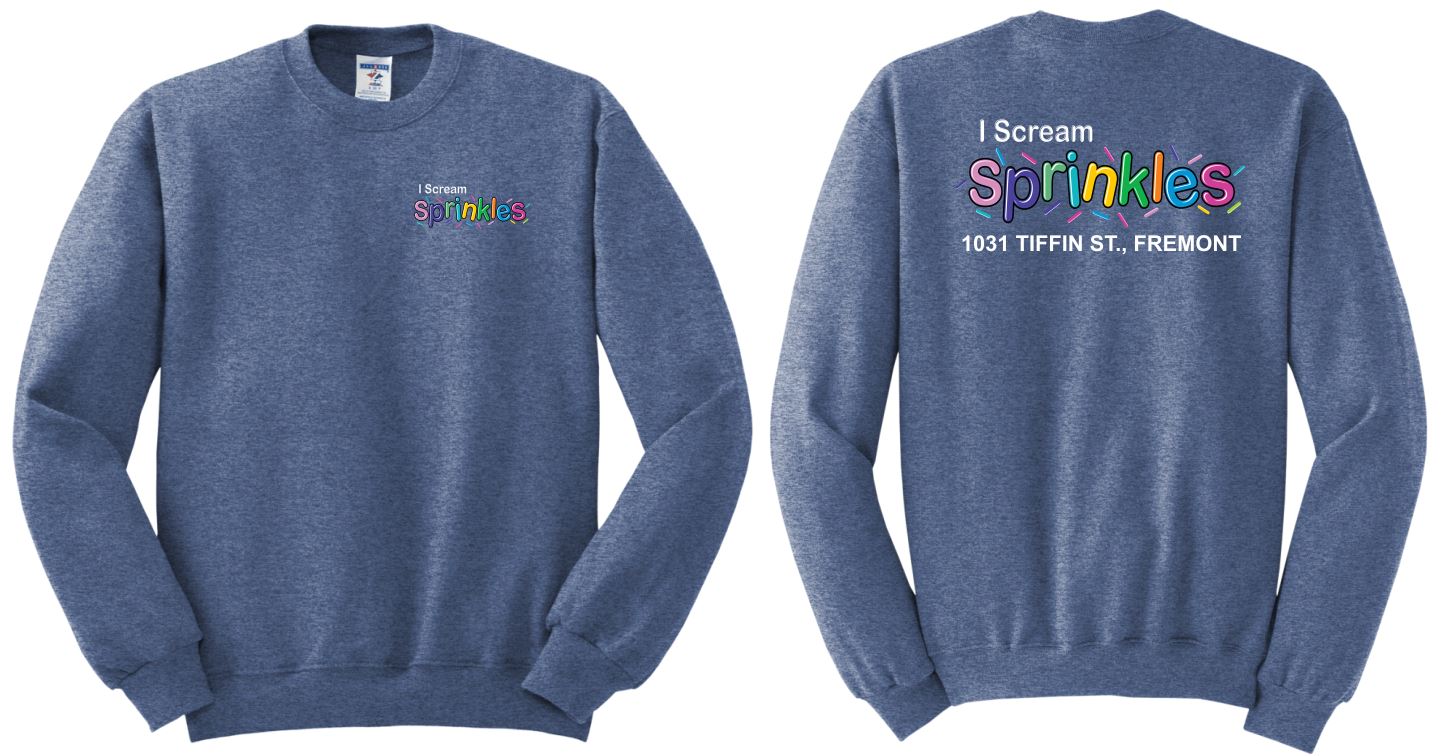 I Scream Sprinkles Crewneck Sweatshirt- Adult