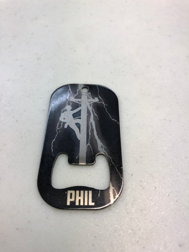 Lineman Bottle Opener with optional personalization