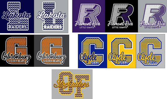 Local School Fanwear Chevron Design- Hooded Sweatshirt