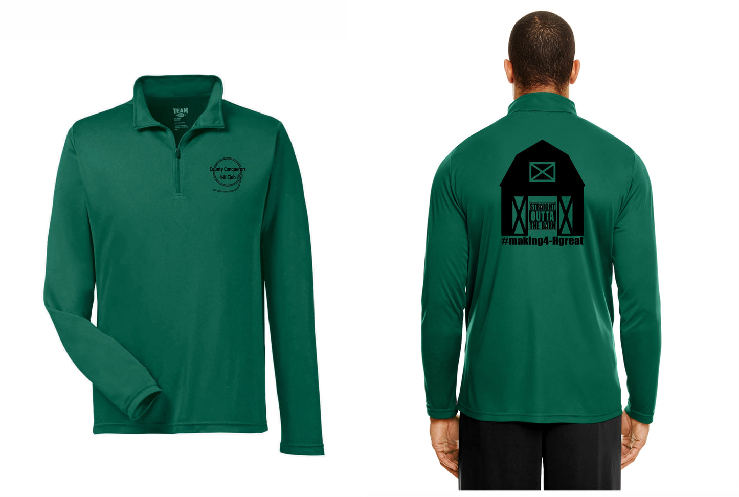 County Conquerors Men's or Ladies Lightweight Dri-Fit 1/4 Zip Long Sleeve Pullover