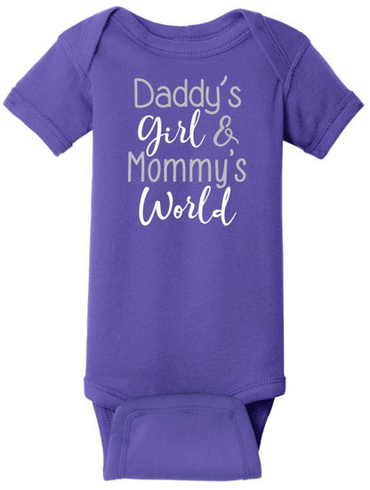 Daddy's Girl Mommy's World - Baby Onesie