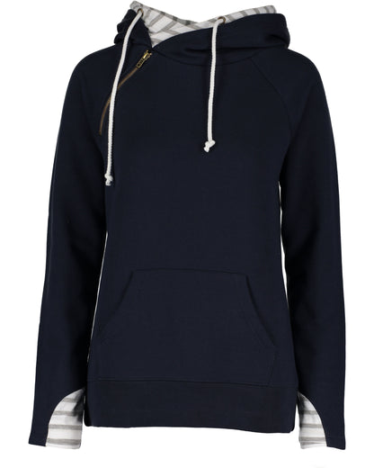 Ladies Stripe Double Hood Pullover