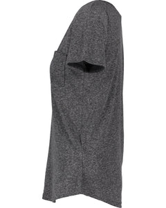 Enza EZ010- Ladies Melange Pocket Tee with MAMA on pocket