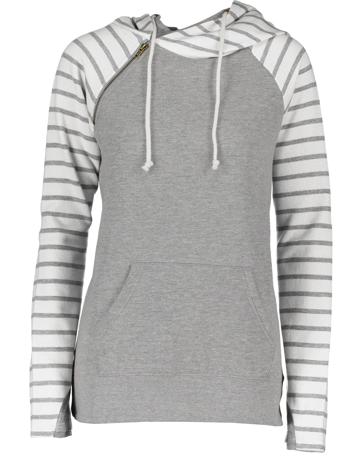 Ladies Stripe Double Hood Pullover