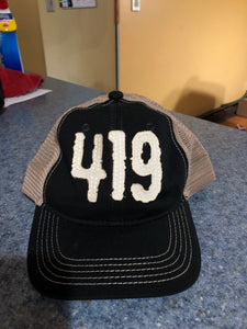 “419” Black/khaki super soft mesh back cap