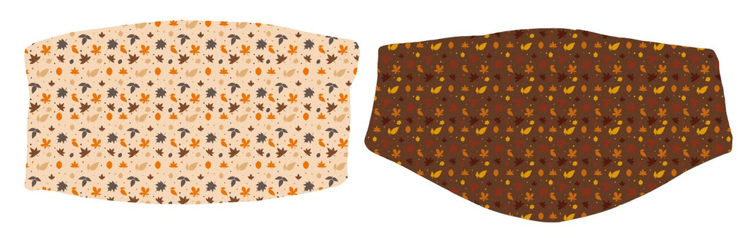 Fall Leaves Patterend Face Mask