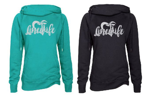 Ladies Linewife, Lineman Funnelneck Hoodie