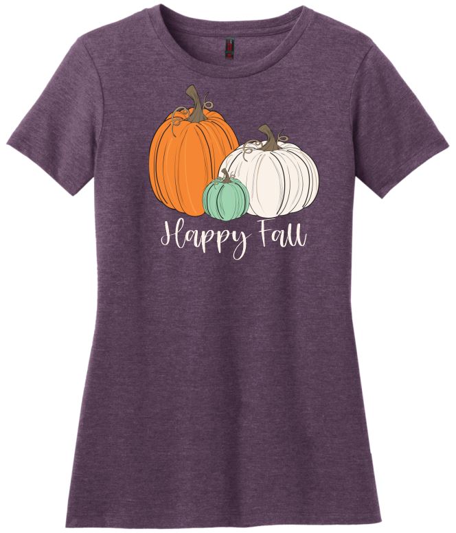 Happy Fall Pumpkins Tri-Blend T-shirt DM108L/DM108
