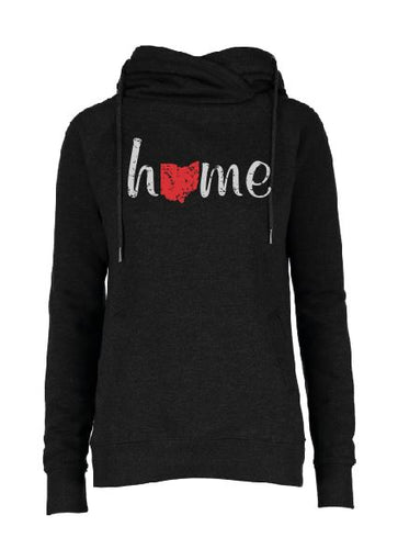 Home Design on Ladies Fleece Funnel Neck Pullover Hooded Sweatshirt